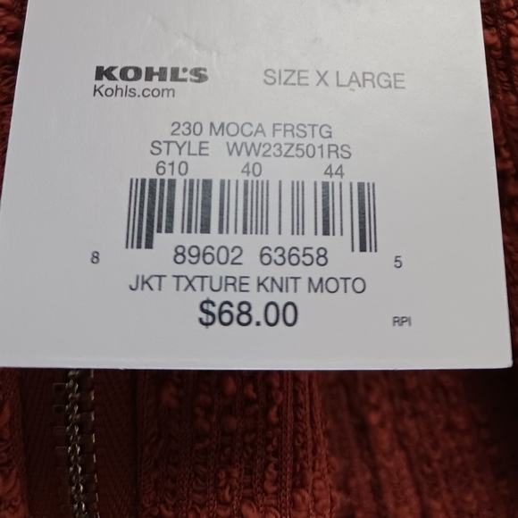 NWT Nine West Textured Knit Moto Jacket - Picture 8 of 8